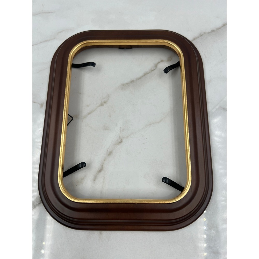 Van Hygan & Smythe CS95 Wood Picture Frame Brown Gold Trim 9x11 Oval Rectangular